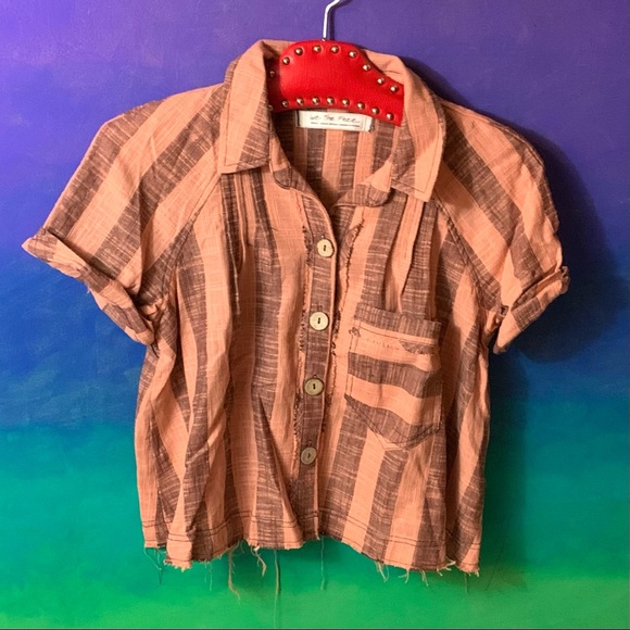 Free People Tops - we the free • sun baked away at sea striped button down shirt s